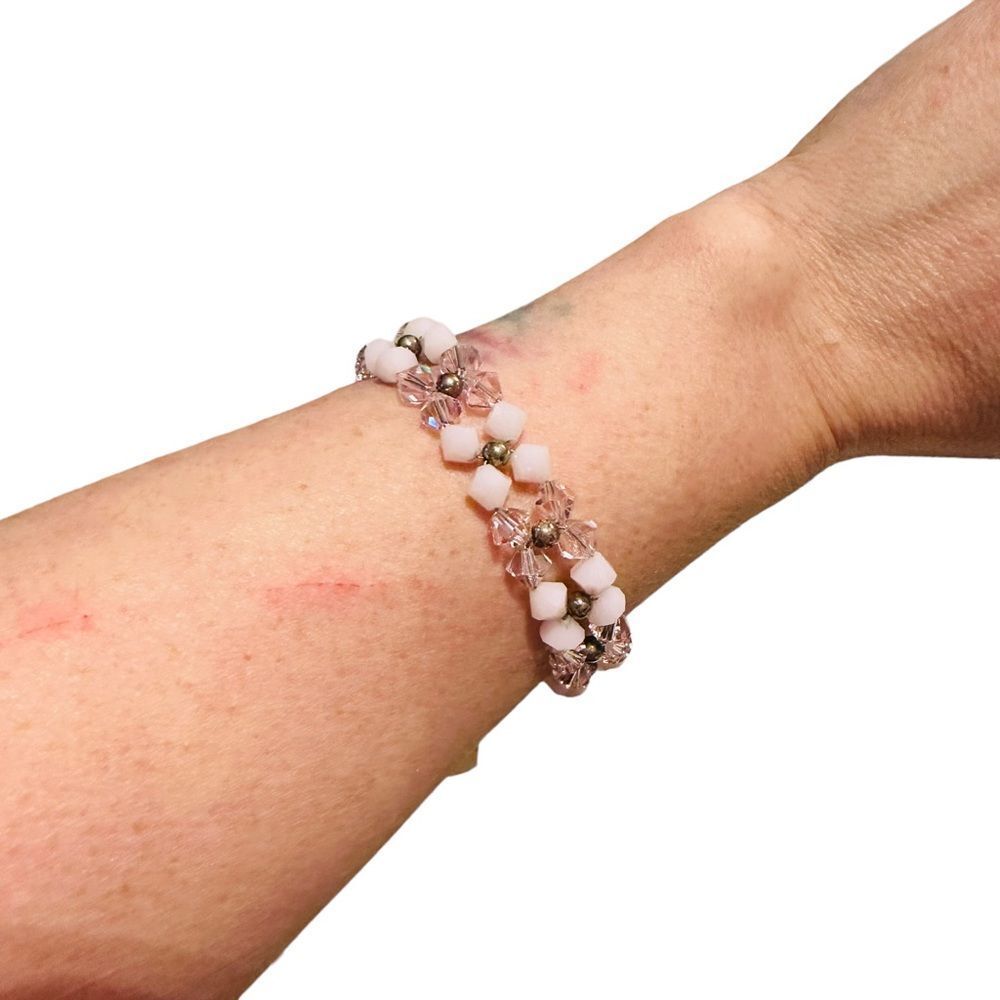 NWT Estate Sale Pink Double Strand Beaded Bracelet